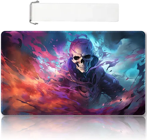 Vista 23 de Tapete de juego MTG cosido de alta calidad con zonas y parte trasera de goma antideslizante, tapete de juego TCG para MTG y otros juegos de cartas