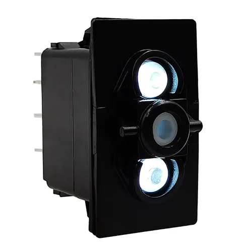Vista 9 de Dual Blue Led 7 Pin ON-Off-ON DPDT 3 Way Rocker Switch Base para ARB/Carling Auto Marine Boat Dashboard Switch Reemplazo 12V/24V IP68