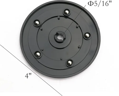 Vista 5 de FixtureDisplays® Organizador giratorio de plástico negro de 4 pulgadas Lazy Susan para estante de especias, mesa, pastel, cocina, despensa