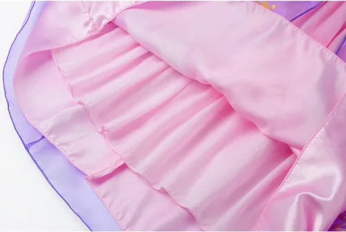 Vista 7 de Aoiviss Disfraz de Rapunzel para niñas, ropa de vestir de princesa, para cumpleaños, Halloween, cosplay, color morado