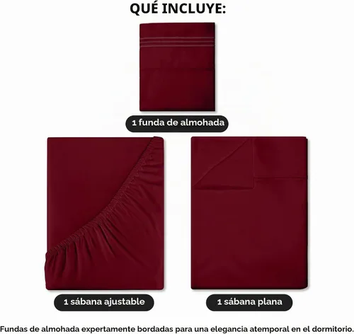 Vista 2 de ROYALE LINENS Juego de sábanas de 3 piezas individual XL - Ropa de cama de microfibra cepillada suave de 1800 hilos - 1 sábana bajera, 1 sábana