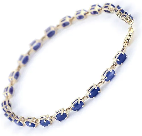 Vista 3 de Galaxy Gold GG Pulsera de tenis de oro macizo de 8 quilates de 14 quilates con zafiro natural