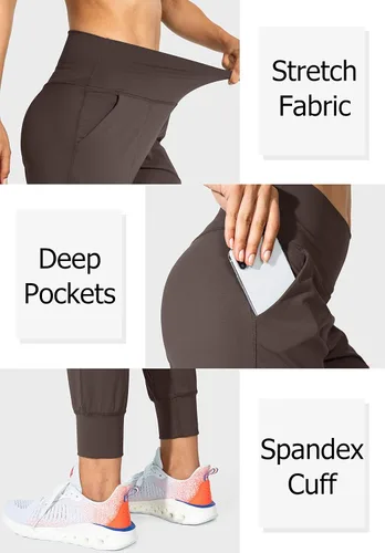 Vista 4 de G Gradual Pantalones deportivos de yoga de cintura alta para mujer con bolsillos, leggings sueltos para mujer, entrenamiento, atletismo, descanso