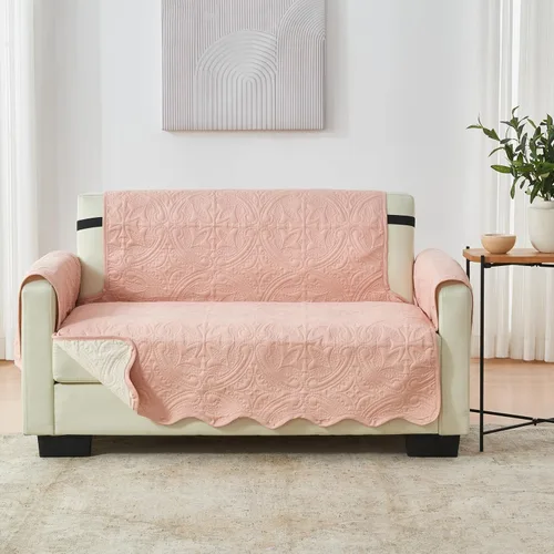 Vista 24 de Great Bay Home Funda reversible de retazos reclinable, lavable, protector de muebles con correas elásticas, perfecta para niños y mascotas, detalle