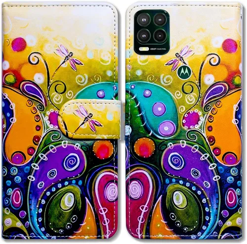 Vista 20 de Bcov Funda para Moto G Stylus 5G (no compatible con G Stylus 4G), funda de cuero con tapa y ranura para tarjetas y soporte para Motorola Moto G