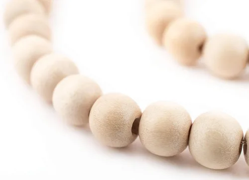 Vista 40 de TheBeadChest: cuentas de madera redondas naturales de 0.315 pulgadas, cuentas de madera sueltas espaciadoras para fabricar joyas, 4 tamaños