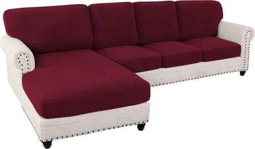Vista 19 de Fundas elásticas para cojines de sofá seccional para sofá seccional izquierdo y derecho en forma de L, juego de 6 piezas para sofás seccionales