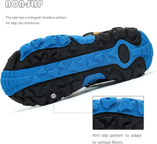 Vista 7 de Littleplum Sandalias para niños con puntera cerrada, sandalias deportivas para niños pequeños, zapatos de verano para niños grandes, caminar