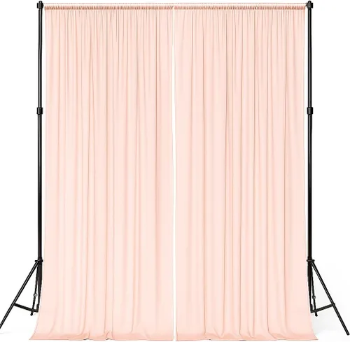 Vista 16 de AK-Trading - Paneles de cortinas de gasa para eventos de boda y decoración, cortinas de telón de fondo (115 x 120 pulgadas, negro)