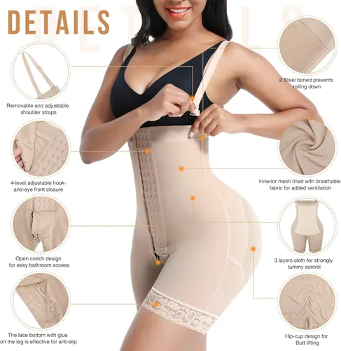 Vista 4 de FeelinGirl Faja moldeadora para mujer, con control de abdomen, moldeador de glúteos, pantalones cortos de faja, adelgazantes de muslo