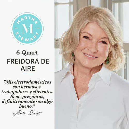 Vista 2 de Martha Stewart Freidora de aire 6 cuartos de galón, 6 en 1, hornear, asar, freír al aire, deshidratar, recalentar, cesta antiadherente de cerámica