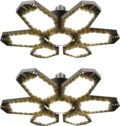 Vista 12 de TANBABY Paquete de 1 luz LED de garaje, luz de techo deformable, 15000LM