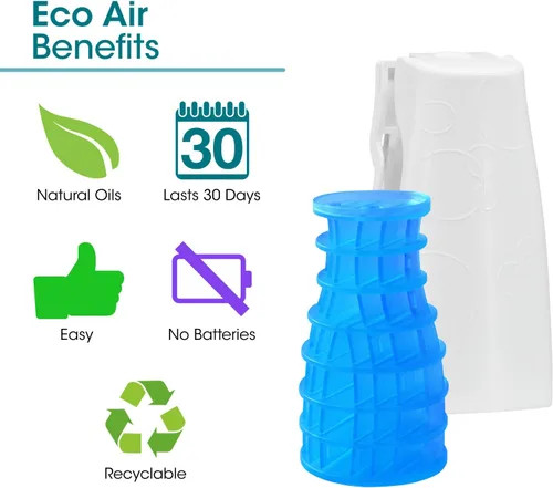 Vista 4 de Fresh Products Eco Air White Dispensador Ambientador Tecnología de Fragancia Seca Aceites Naturales Sin Acetona ni Propulsores Dura 30 Días