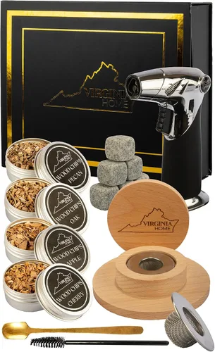Vista 8 de Kit de ahumador de cóctel con antorcha y folleto de recetas, kit de ahumador de whisky y bourbon para bebidas, queso ahumado y carnes con 4 sabores