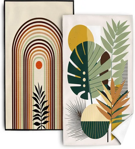 Vista 12 de Toallas de Cocina Bruja Negra Luna Fases de la Luna Boho Floral Botánico Paño de Mano Gótico Bohemio Decoración Floral Regalos 16"x24" Paño
