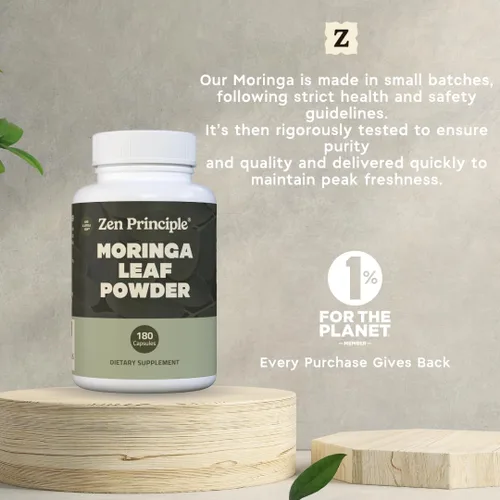 Vista 7 de Zen Principle Moringa Oleifera orgánica. Ultra Premium. Proporciona un impulso de energía natural y multivitaminas. Un superalimento crudo, vegano
