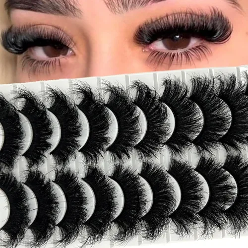 Vista 10 de IFSOWDRA Pestañas de visón Wispy D Curl ojo de gato gruesas pestañas postizas paquete de pestañas