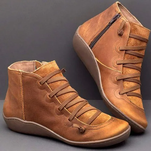 Vista 2 de hamovessi Botas al tobillo para mujer, con cremallera, clásicas, puntiagudas, botas Chelsea con plataforma para mujer
