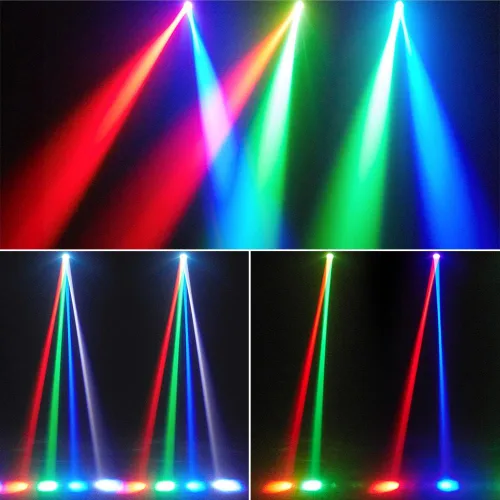 Vista 3 de Mini luz de cabeza móvil, 30 W, luces LED compactas para escenario, haz de cabeza móvil con efectos de halo, control remoto/DMX512/control de sonido