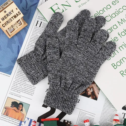 Vista 5 de 12 pares de guantes de invierno de punto cálidos a granel para adultos, guantes mágicos elásticos para hombres, mujeres y adolescentes