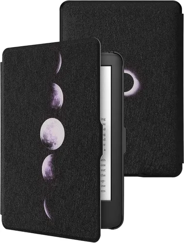 Vista 12 de Funda de piel ligera de cubierta blanca para Walnew Kindle de Amazon, cubierta fina protectora inteligente premium para Kindle Paperwhite con auto