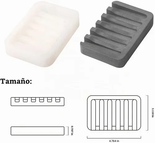Vista 2 de Jabonera molde de silicona para cemento DIY Bandeja de jabón casera Moldes de superficie curvada Decoración de arte Herramientas de baño