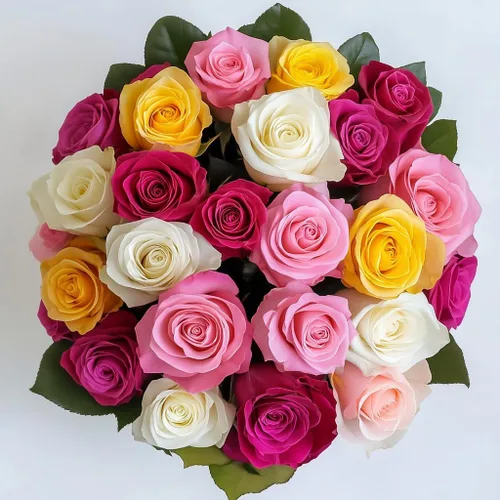 Vista 24 de GlobalRose Ramo de 50 rosas surtidas, rosas de origen responsable, flores frescas, ramo fresco de flores seleccionadas a mano para el día