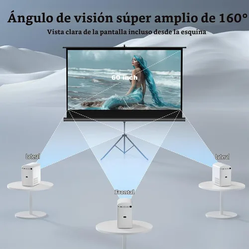 Vista 7 de Pantalla de Proyector para Exteriores con Trípode de Soporte, Pantalla de Proyector Portátil Desplegable para Interiores, Pantalla de Proyección