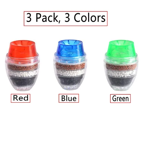Vista 5 de 3 paquetes de filtros de agua para grifo, purificador de grifo de cocina, carbón activado que elimina el fluoruro de cloro, metales pesados, agua