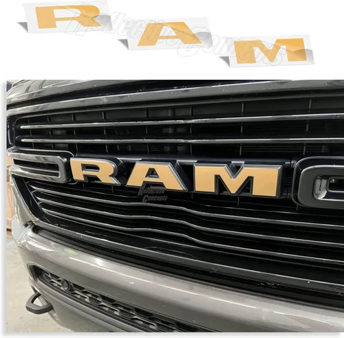 Vista 27 de Reflective Concepts -Calcomanía superpuesta de emblema de rejilla RAM, estilo de bandera americana