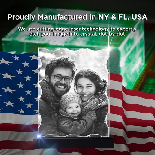 Vista 4 de CAPTUR3D Foto de cristal de alta calidad con base de luz LED, regalos conmemorativos personalizados para mamá, papá, esposa, hombres, seres