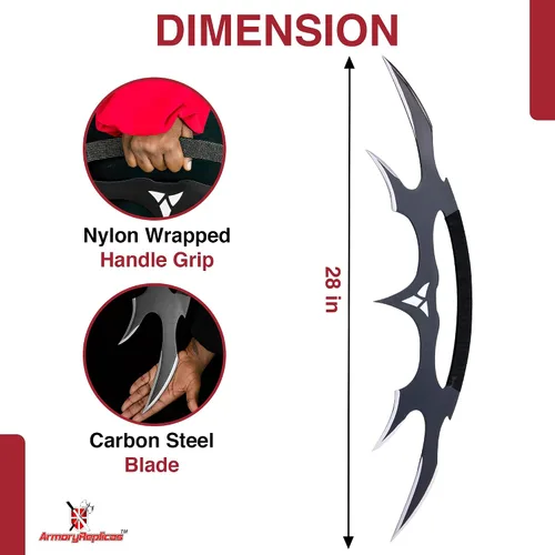Vista 2 de Armory Replicas™ - Star Sword of Kahless Bat'Leth - Hoja de acero al carbono, envoltura de mango de nailon