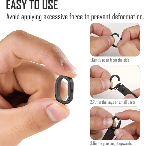 Vista 5 de KeyUnity Titanium Side-Opening Oval Key Ring – Lightweight EDC Connector for Car Keys, Tools, and Outdoor Gear