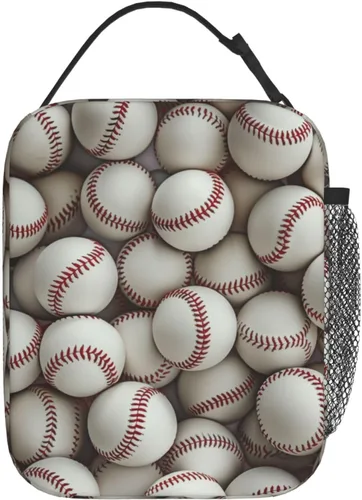 Vista 5 de Lonchera aislada para niños y adultos, lonchera de béisbol para el trabajo, picnic, escuela, viajes, senderismo, playa o pesca, bolsa de almuerzo
