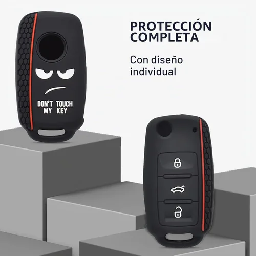 Vista 4 de 2 PIEZAS Funda de Silicona para Llave de Mando a Distancia de 3 Botones, para VW Beetle, Caddy, Eos, Jetta, Golf, Polo, Scirocco, Sharan, Tiguan