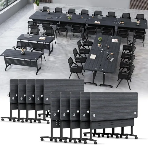 Vista 76 de Mesa de conferencias plegable, mesa de sala de conferencias con ruedas, mesa de conferencias plegable modular, mesas de reuniones de entrenamiento