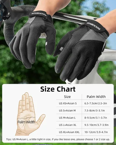 Vista 7 de ROCKBROS Guantes de ciclismo para hombres y mujeres Guantes transpirables de gel para bicicleta de montaña Guantes de ciclismo antideslizantes