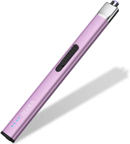 Vista 11 de REIDEA Encendedor eléctrico de regalo para los amantes de las velas, resistente al viento, sin llama, recargable por USB, encendedor retráctil