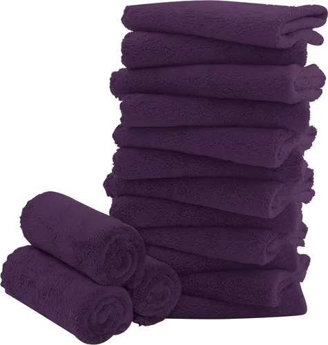 Vista 24 de Paquete de 16 toallitas para bebé - 10x10 pulgadas, vellón de coral - Paños de lavado extra absorbentes y suaves para recién nacidos, bebés y niños