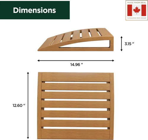 Vista 3 de Northwood Sauna - Reposacabezas de sauna - Hecho a mano con madera de cedro rojo canadiense - Almohada ergonómica para el cuello