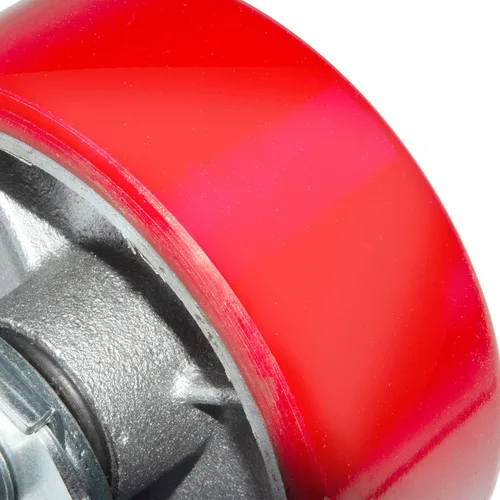 Vista 9 de Nisorpa Juego de 4 ruedas giratorias de acero de 6 pulgadas, ruedas giratorias de poliuretano rojo con cerradura para remolque industrial, muebles