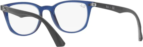 Vista 6 de Ray-Ban Junior RY1601 - Marco cuadrado para lentes graduados, color azul transparente/lente de demostración, 1.811 in, Lentes azules transparentes.