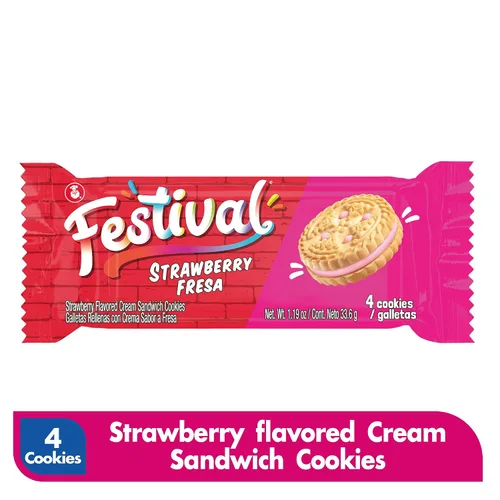 Vista 7 de Festival Galletas sándwich de crema de fresa, 14.22 onzas (paquete de 3)