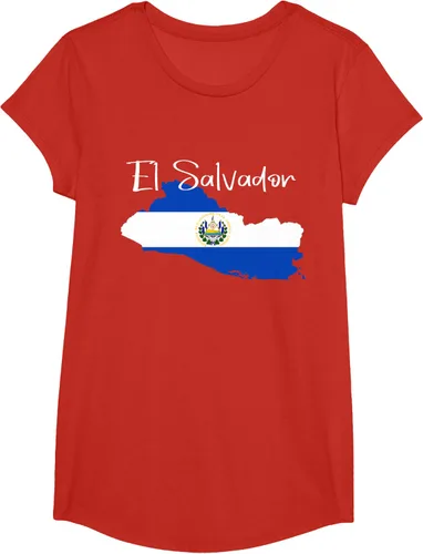 Vista 56 de Camiseta con la bandera de El Salvador, mapa de El Salvador, camiseta de Salvador para mujer