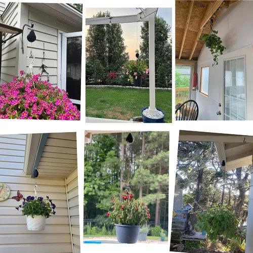 Vista 6 de Sistema Retráctil para Colgar Plantas Kitwinney - Poleas Ajustables para Elevar/Bajar Plantas sin Esfuerzo, Uso Resistente en Interiores