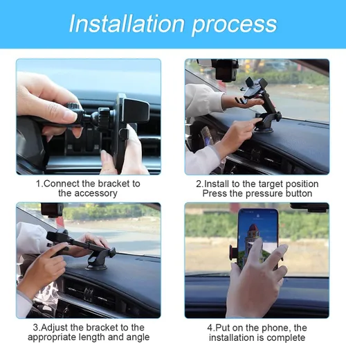 Vista 5 de Soporte de teléfono para coche, giratorio de 360° para parabrisas y salpicadero, ventilación de aire, universal para todos los teléfonos celulares