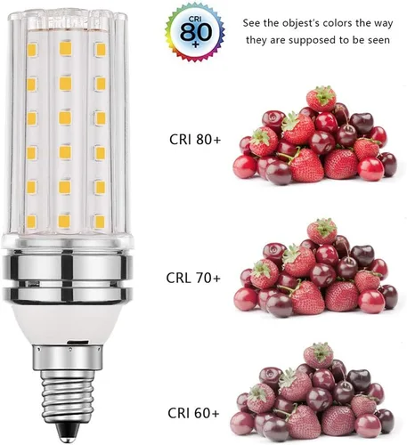Vista 3 de BOGAO Bombilla LED E12, bombillas LED de 12 W de color blanco cálido de 3000 K, equivalente a bombillas de 80 W, base de tornillo E12, luces LED