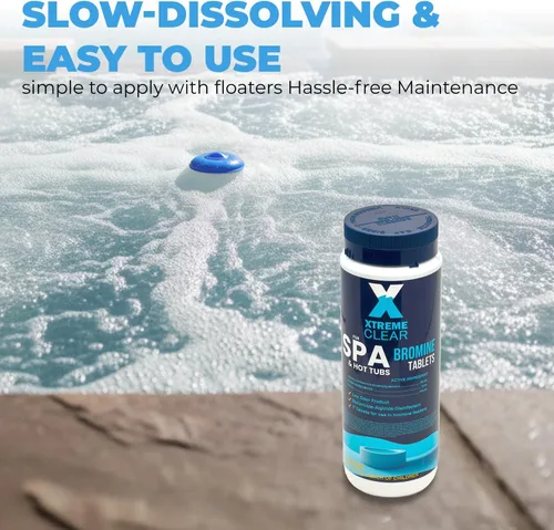 Vista 5 de Xtremeclear - Tabletas de bromo para spa y bañera de hidromasaje, botella de 1.5 libras, tabletas de 1 pulgada, desinfección de bajo olor, restaura