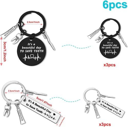 Vista 4 de Dental Hygienist Gifts Keychain Dentist Appreciation Gifts Jewelry Thank You Gifts for Dentist Assistant Dentist Student