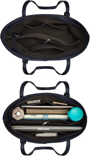 Vista 7 de Bolso de hombro para mujer S-ZONE, de estilo clásico y cuero, versión mejorada.
